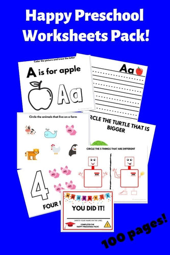 Happy Preschool Worksheet Pack!